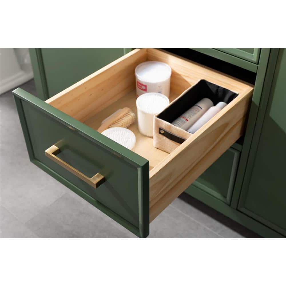 Vogue Green Double Sink Vanity with Carrara White Top