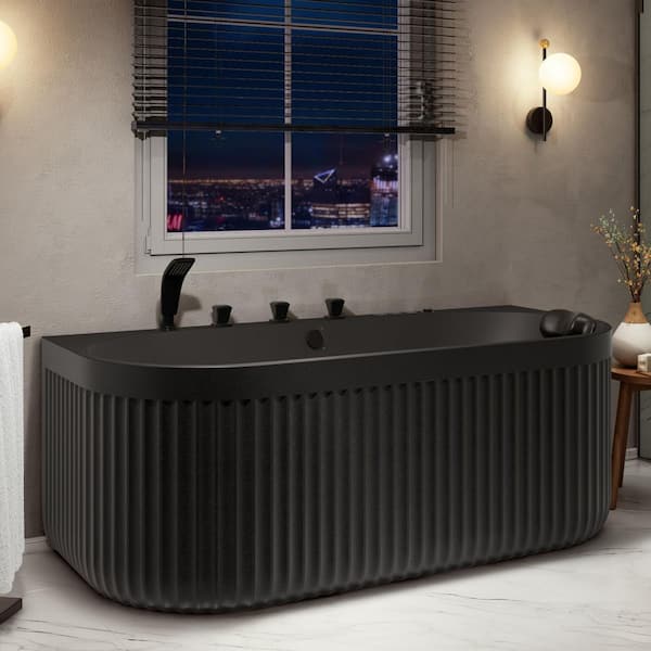 ANZZI Stone Belle 67 x 32 Combination Flat Bottom Freestanding