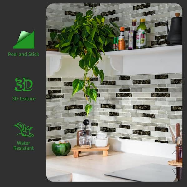 Peel and Stick Wall Tiles for Kitchen Backsplash Bathroom and Living Room  10734DC-6 - The Home Depot