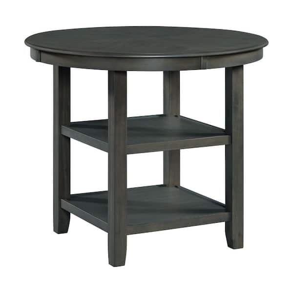 Picket House Furnishings Taylor 42" W Round Counter Height Dining Table in Gray Acacia Seating Capacity up to 4