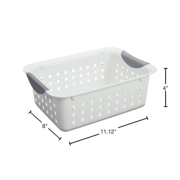 BINO Plastic Basket, Small White, 5 Pack - Rectangular Cabinet Organizer,  Multi-Use Storage Basket, Drawer and Cabinet-Friendly, Portable, Durable