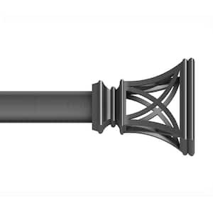66 in. L - 120 in. L Telescoping 3/4 in. Single Curtain Rod Kit in Antique Pewter with Square Cage Finial