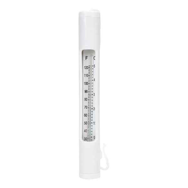 Northlight 6.75 in. White Round Swimming Pool Thermometer with White Cord