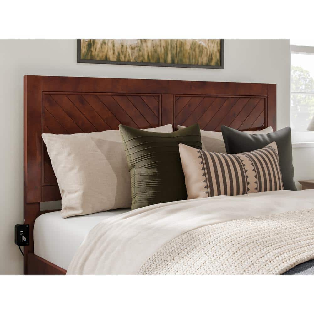 Canyon Walnut Queen Wood Platform Bed with Storage Drawers