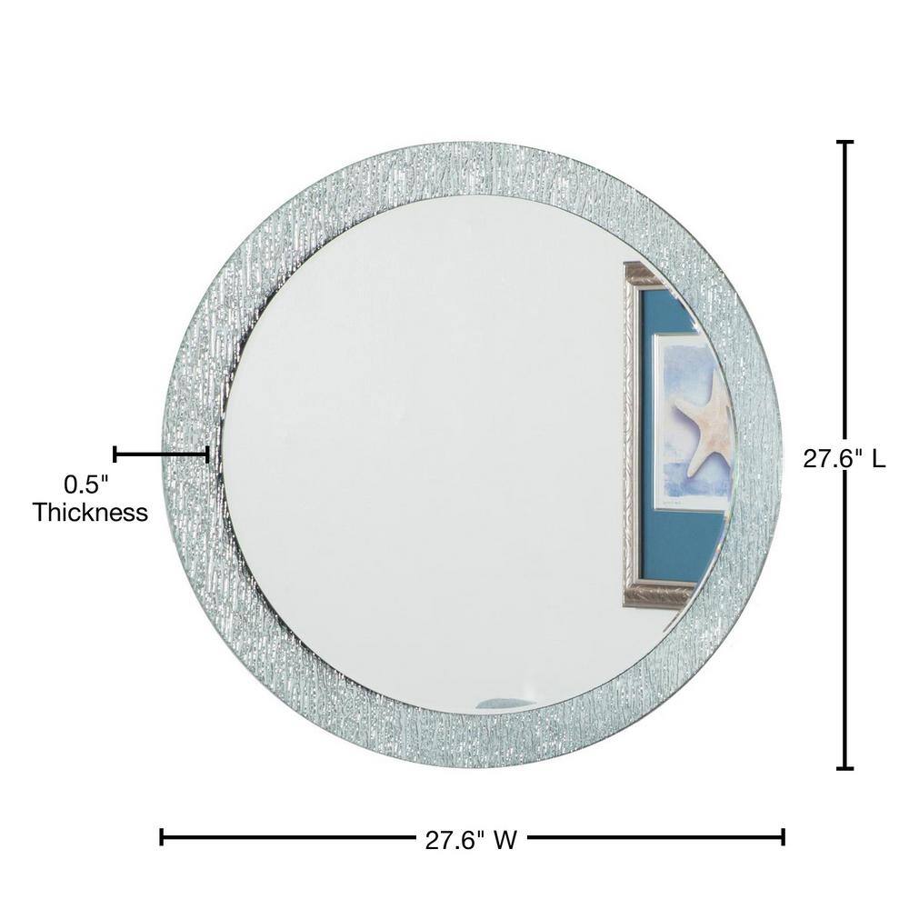 Molten Round Frameless Glass Bathroom Mirror