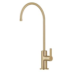 Oletto Single Handle Beverage Faucet in Brushed Brass