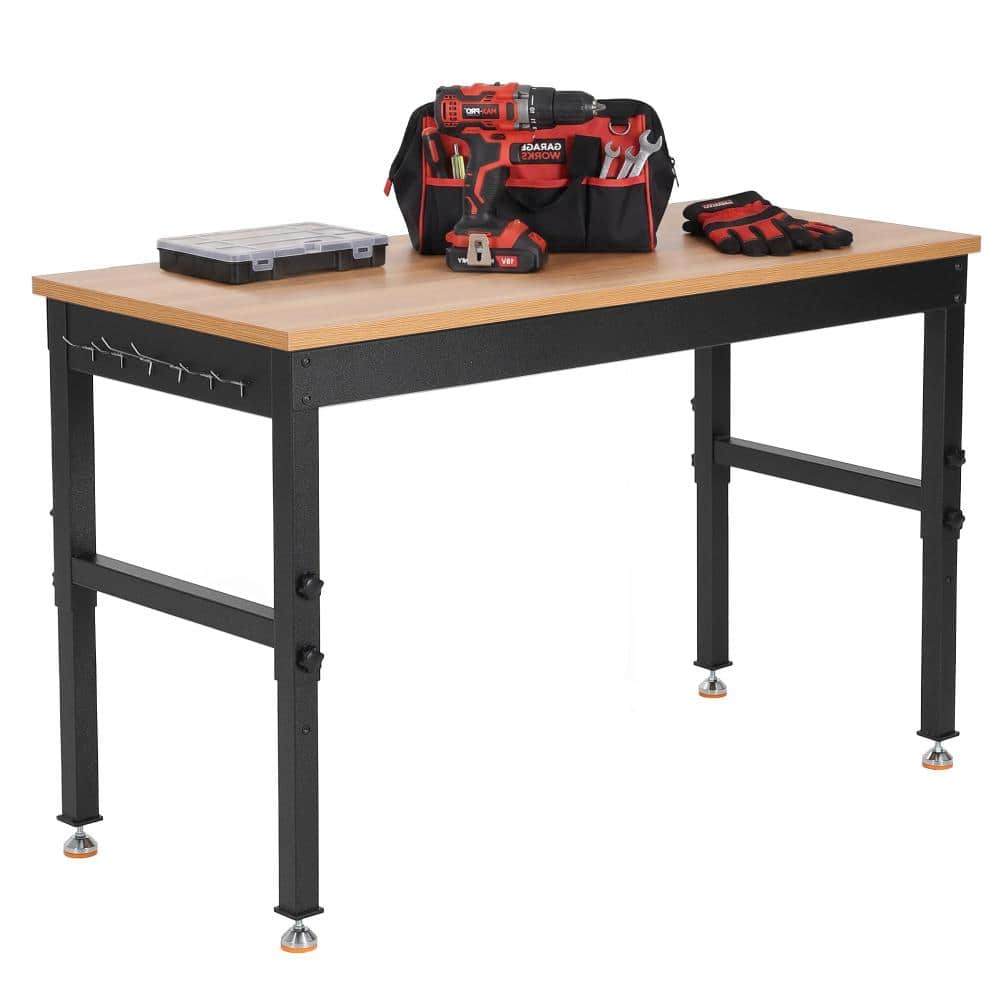 PioneerWorks 60 in. W x 24 in. D Adjustable Height Workbench Table