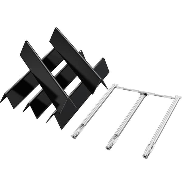 Porcelain-enameled Flavorizer Bars Grill Replacement Parts with Burner Tubes Set for Weber