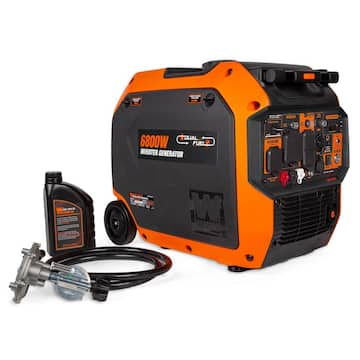 WEN 6800-Watt Dual Fuel 120V/240V Electric Start Gas-Powered Portable Inverter Generator, CO Alarm & Electric Vehicle Backup DF680iX