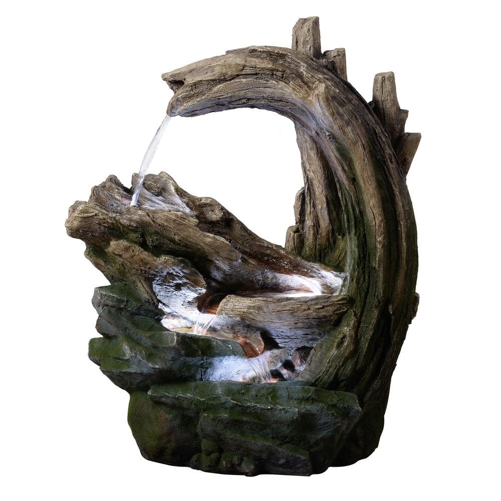 32 in. Outdoor Cascade Fountain with Adjustable Flow and Electric Pump in Gray price history on PriceWatchPro