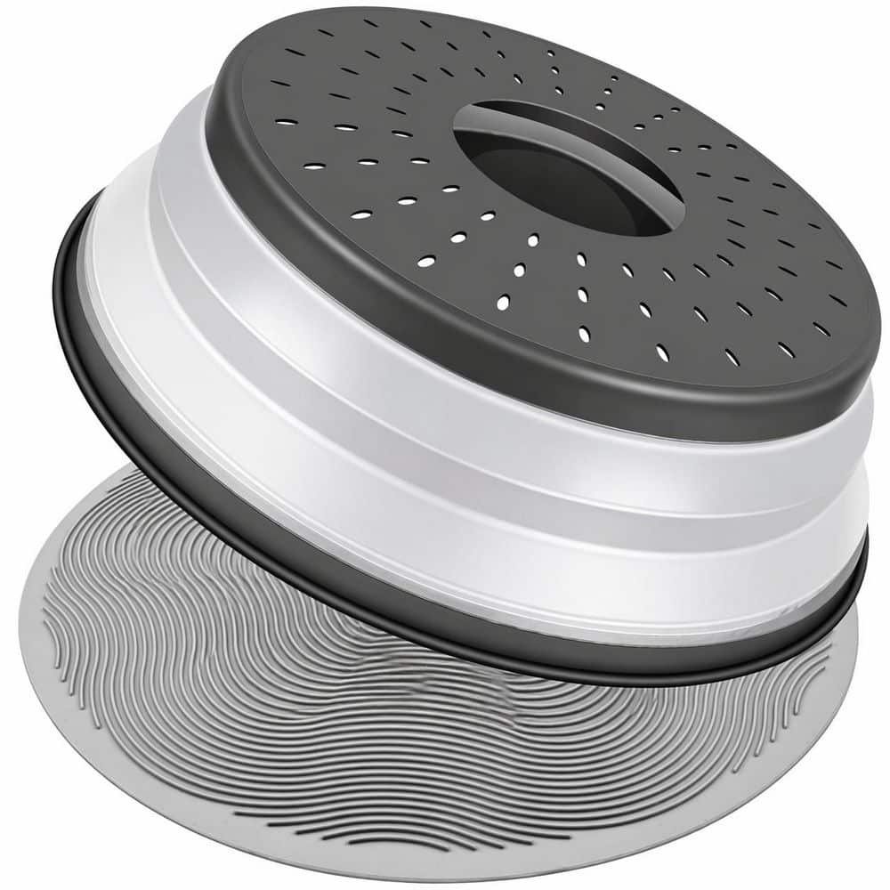 Microwave Safe PP Plastic Food Cover and Collapsible Silicone Mat Set with Splatter Guard Colander and Trivet Functions price history on PriceWatchPro