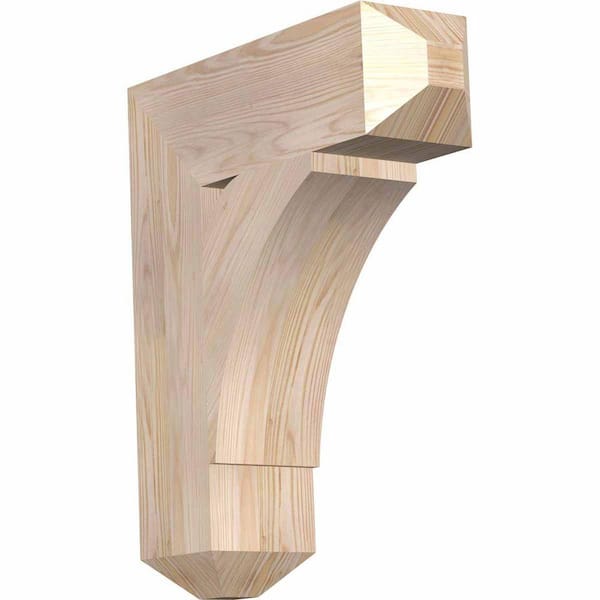 Ekena Millwork 5.5 in. x 24 in. x 20 in. Douglas Fir Thorton Craftsman Smooth Bracket