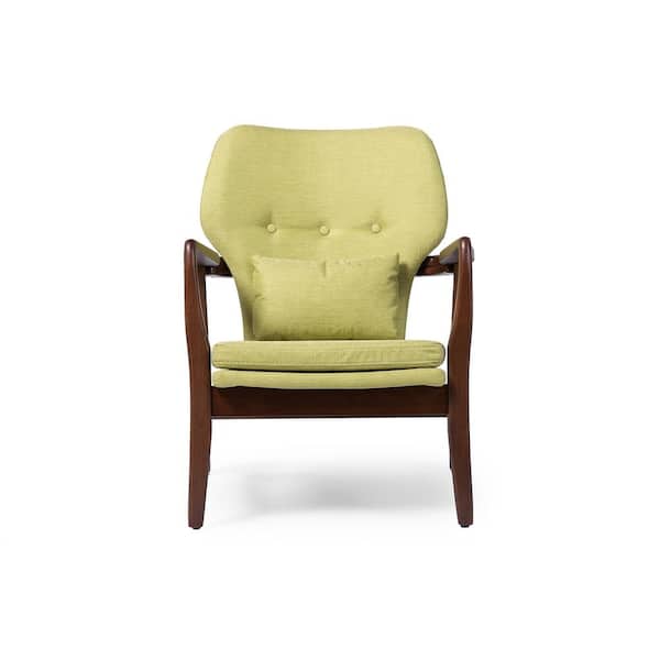 Baxton Studio Rundell Mid-Century Green Fabric Upholstered Accent Chair