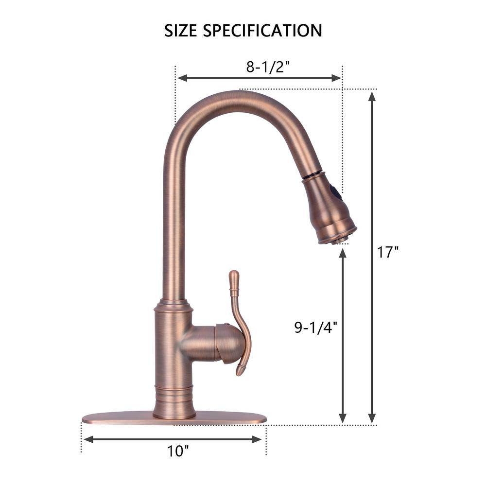 Antique Bronze Pull-Down Kitchen Faucet with Sprayer