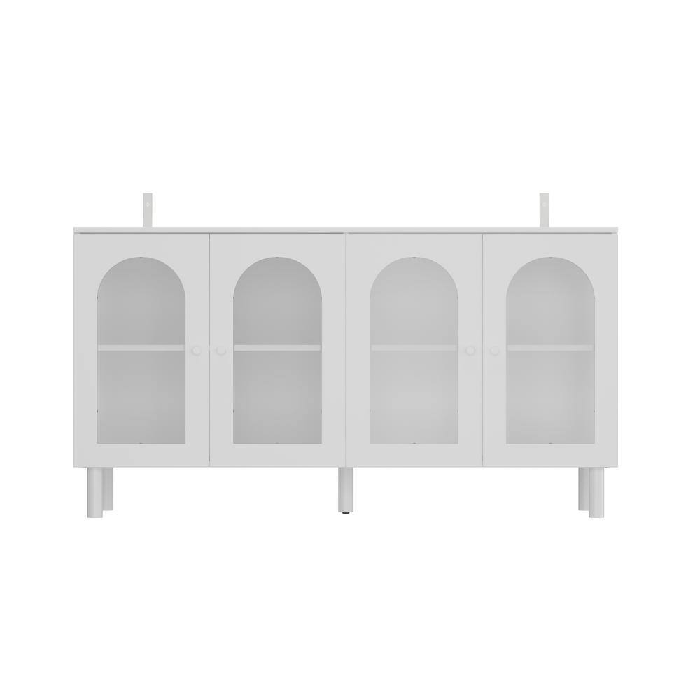 FUFU&GAGA White 29.7 in. Height Wooden Wine Storage Bar