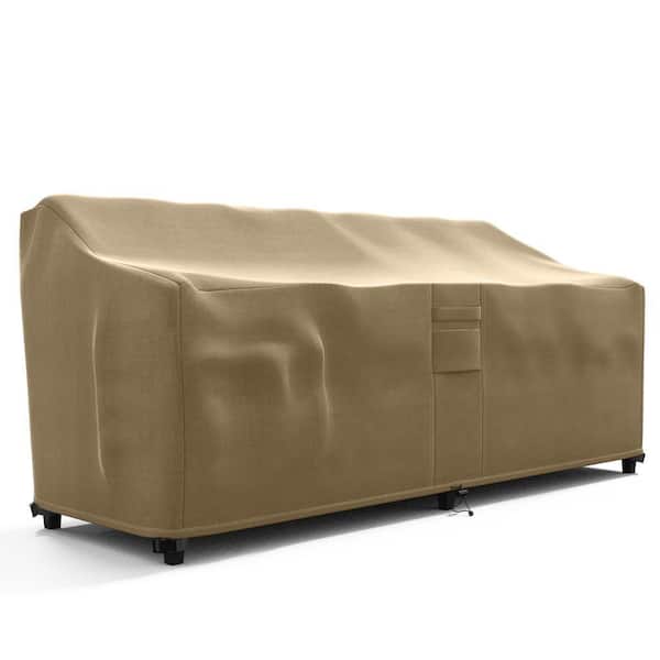 KHOMO GEAR 104 in. W x 32.5 in. H x 33 in. D X-Large Wide Brown Outdoor Patio Loveseat Furniture Cover