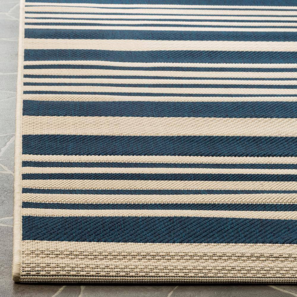 Courtyard Navy Blue 79'' Easy-Care Synthetic Square Area Rug