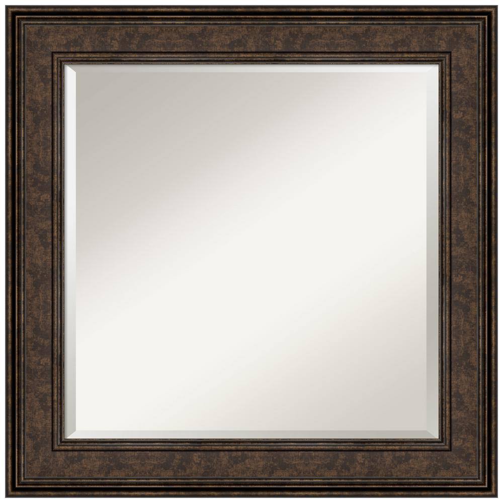 Medium Square Satin Bronze/Copper Metallic Beveled Glass Modern Mirror (25.5 in. H x 25.5 in. W) price history on PriceWatchPro