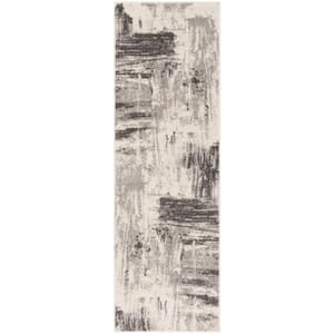 Adirondack Ivory/Gray 3 ft. x 10 ft. Solid Runner Rug