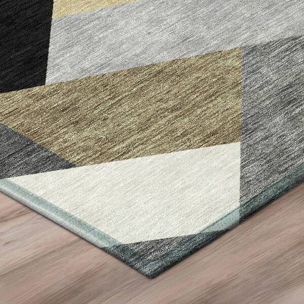 Chantille Machine Washable Indoor/Outdoor Abstract ACN2893 Black 3 ft. x 4 ft. Area Rug