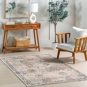 Acelynn Distressed Traditional Beige 6 ft. 7 in. x 9 ft. Area Rug