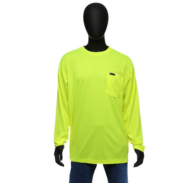 MAXIMUM SAFETY Men's 2X-Large Yellow High Visibility Polyester Long-Sleeve  Safety Shirt MX47406-2XLCC6 - The Home Depot