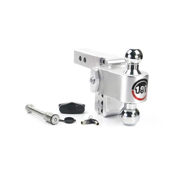 Weigh Safe 180 Hitch - 4" Adjustable Trailer Hitch for 2" Receiver w/ Chrome Plated Balls & 2 pc Keyed Alike Lock Set