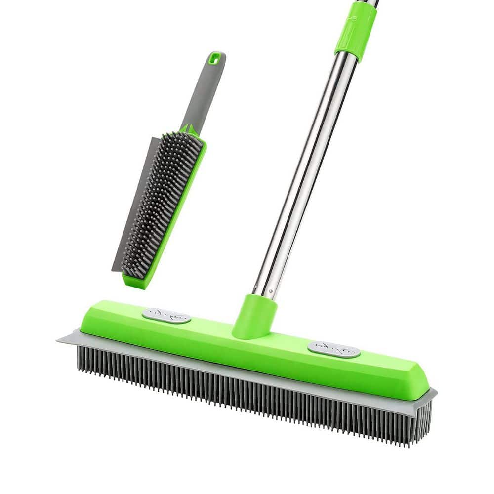 Pet Hair Removal Rubber Broom with Squeegee for Carpet Cleaning, Long Handle, Lint Brush, 1-Pack price history on PriceWatchPro