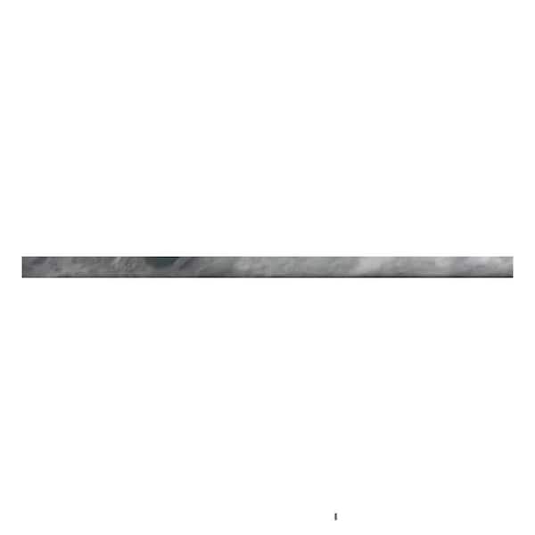 Apollo Tile Grandis 0.6 in. x 12 in. Gray Marble Honed Pencil Liner Tile Trim (0.5 sq. ft./case) (10-pack)