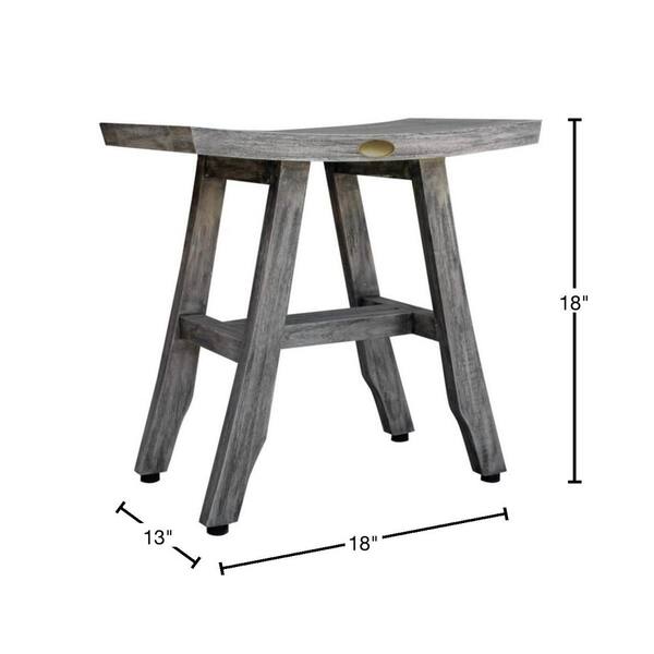 Compact Contemporary Teak Shower Stool in Natural Finish Compact Contemporary Teak Shower Stool in Natural Finish