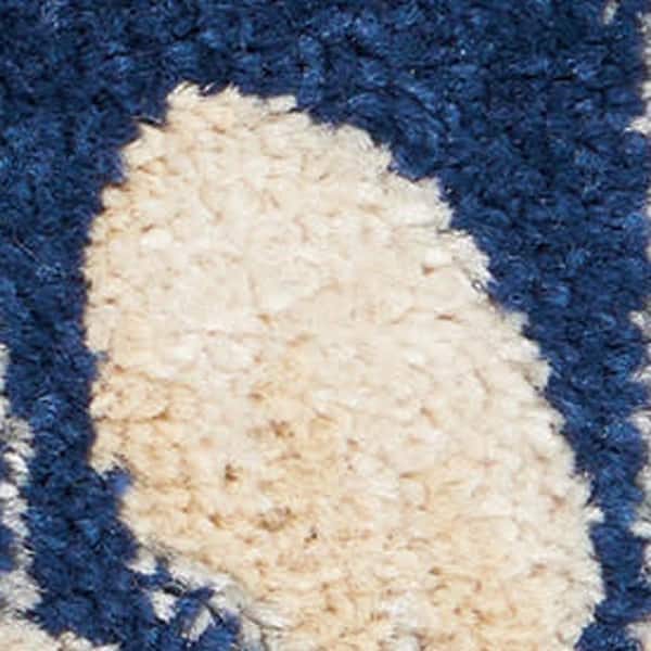 4 ft. x 6 ft. Navy Blue and Ivory Floral Area Rug