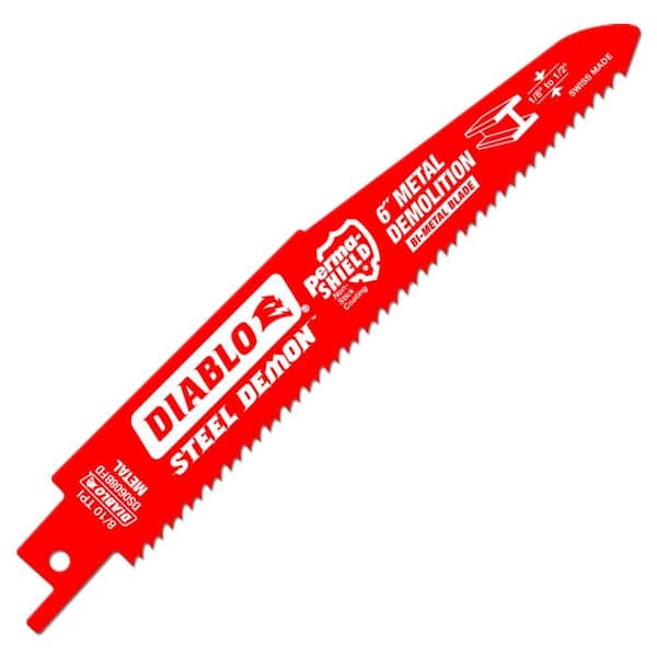 DIABLO 6 in. 8/10 TPI Steel Demon Bi-Metal Reciprocating Saw Blade for Thick Metal Cutting