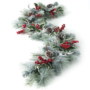 6 ft. Multicolor Berry and Pine Unlit Artificial Christmas Garland
