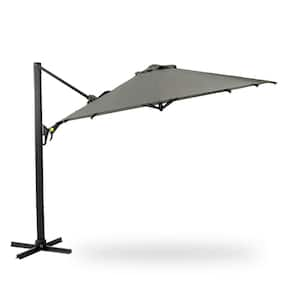 11 ft. Aluminium Cantilever Tilt Patio Umbrella in Gray