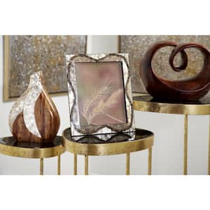 8 in. x 10 in. Inlaid Vervain and Gold Capiz Shell Large Picture Frame