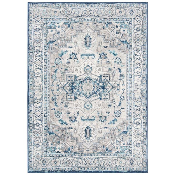 SAFAVIEH Brentwood Light Gray/Blue 5 ft. x 8 ft. Distressed Medallion Area Rug