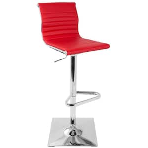 Masters Adjustable Height Bar Stool in Red Faux Leather