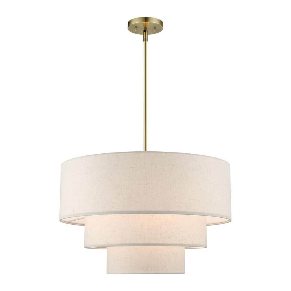 Oakdale 4 Light Antique Brass Tiered Pendant Chandelier for Dining Room with No Bulbs Included price history on PriceWatchPro