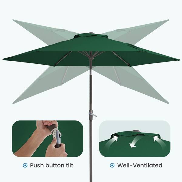 destinationgear classic wood 6.5' square patio umbrella DestinationGear Classic Wood 6.5' Square Patio Umbrella, Lime