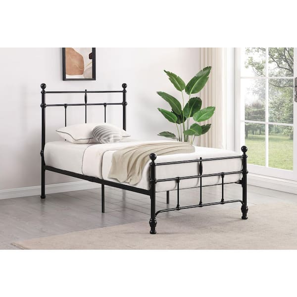 Coaster Novak Matte Black Powder-Coated Metal Frame Twin Platform Bed