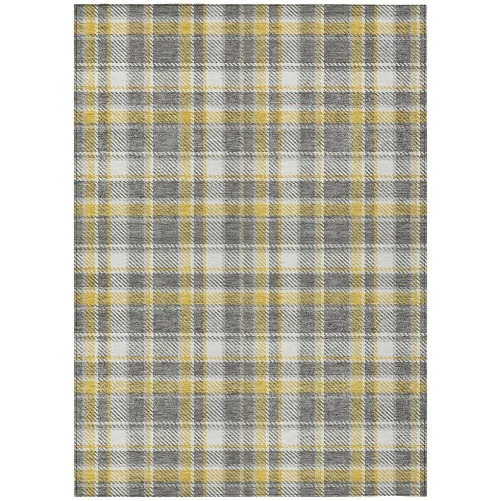 Gray Yellow and White 3 ft. x 5 ft. Woven Plaid Rectangle Indoor/Outdoor Area Rug price history on PriceWatchPro
