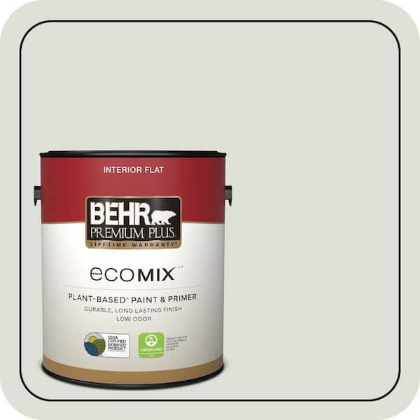 1 gal. #N390-1 Light Mist Flat EcoMix Plant-Based Interior Paint & Primer