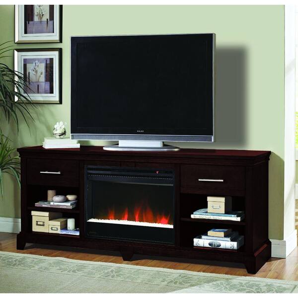 Greenway Ambrose 66 in. Electric Fireplace Media Mantel in Burnished Walnut