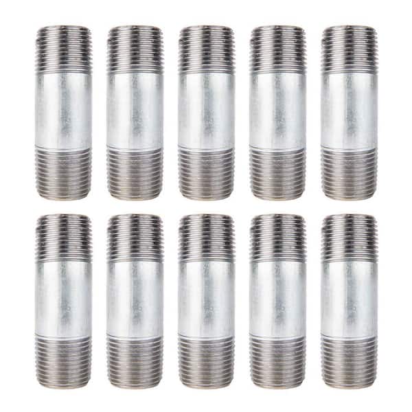 PIPE DECOR 1/2 in. x 2-1/2 in. Galvanized Steel Nipple (10-Pack)