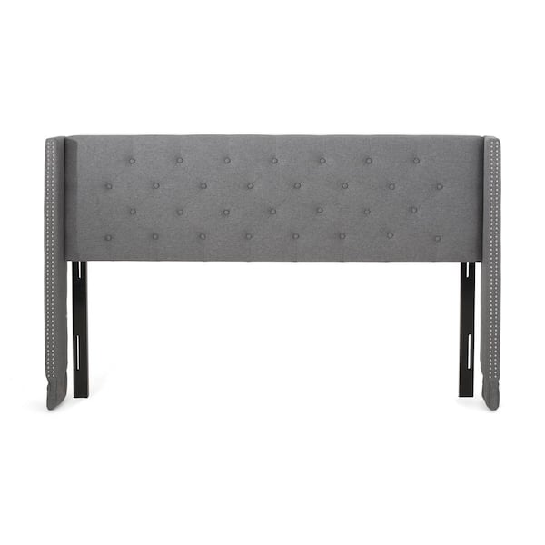 Noble House Tourmaline Gray Charcoal Grey King Upholstered Headboard ...