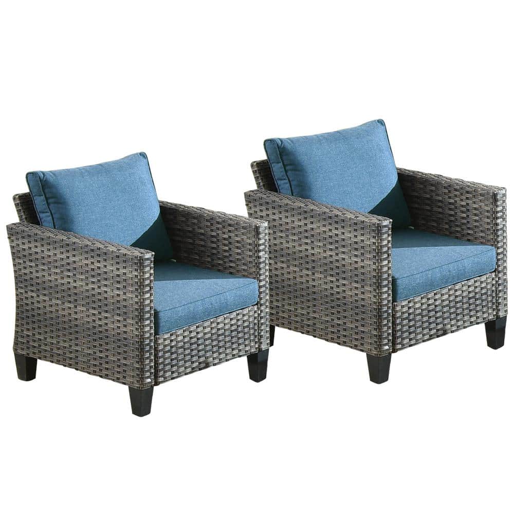 XIZZI Megon Holly Gray Stationary 2Piece Wicker Outdoor Patio Lounge