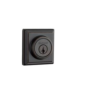 910 Signature Series Contemporary Venetian Bronze Single Cylinder Deadbolt with Home Connect Technology
