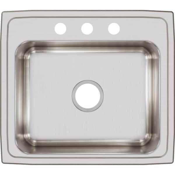Lustertone Classic 22 in. Drop-in Single Bowl 18 Gauge Stainless Steel Sink Only