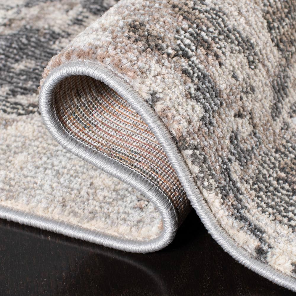 Elysian Fields Grey & Beige 8' x 10' Hand-Knotted Synthetic Area Rug