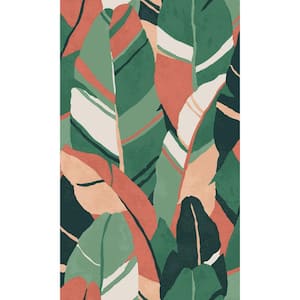 Green and Red Hearts of Palm Green Peel and Stick Wallpaper (Covers 28.29 sq. ft.)